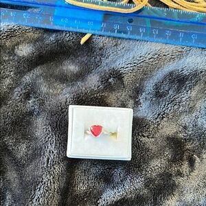 Triangle-Shaped Red Stone Ring